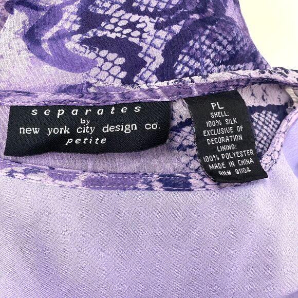 Vintage Y2K Purple Silk Blouse PL Layered Lightweight Boho Fairy Whimsy Goth - Picture 12 of 13